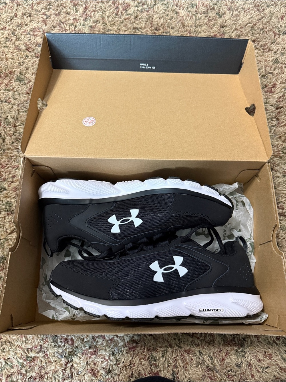Under Armour Black & White Men's Lightweight Running Sneakers